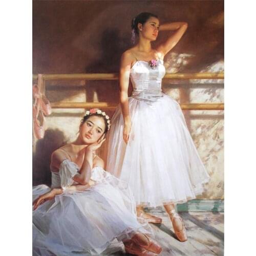 Large Size Single Wall Free shipping resting girls Ballet painting printed oil painting WK-- (433)