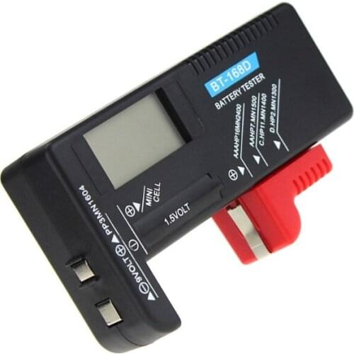 BT168D Digital Battery Capacity Tester LCD for 9V 1.5V AA AAA Cell C D Batteries