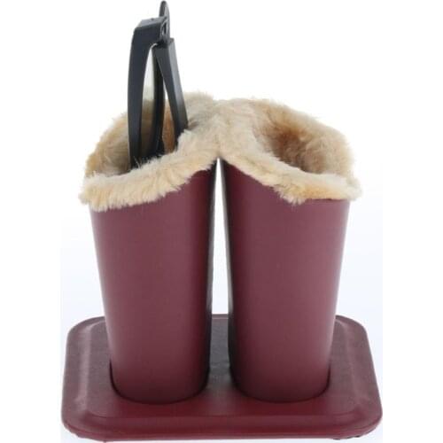 Eyeglass Holder, Black PU Leather Glasses Stand Case, Plush Lined Protective Eyeglasses Case For Desks or Nightstands