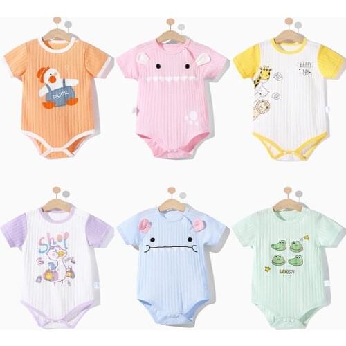 Newborn Baby summer rompers 100% Cotton Infant Body Short Sleeve baby Jumpsuit Cartoon Unicorn Baby Clothes
