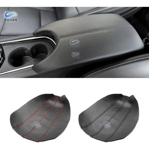 For Cadillac ATS 2013 2014 2015 2016 2017 2018 2019 Microfiber Leather Car Center Control Armrest Box Cover Protective Trim