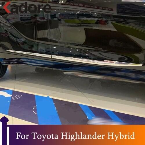 For Toyota Highlander Hybrid 2021 2022 ABS Chrome Side Door Body Trim Molding Cover Bezel Styling Protector Exterior Accessories