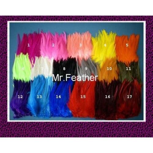 EMS Free Shipping 1kgs each color Rooster Hackle Feather Strung 12-15cm 5-6" rooster feather Trimming Rolls DIY accessory