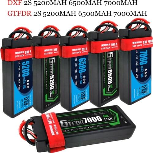 GTFDR Lipo Battery 2pcs 7.4V 5200mah 6500mAh 7000mAh 50C 60C HardCase Bateria For Buggy Truggy Evader BX trx4 SCX10 RC SUV