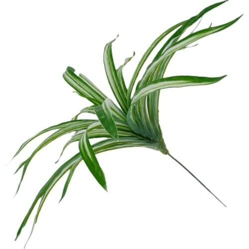 Green Imitation Chlorophytum Artificial Grass Leaves Plant Home Party Decor