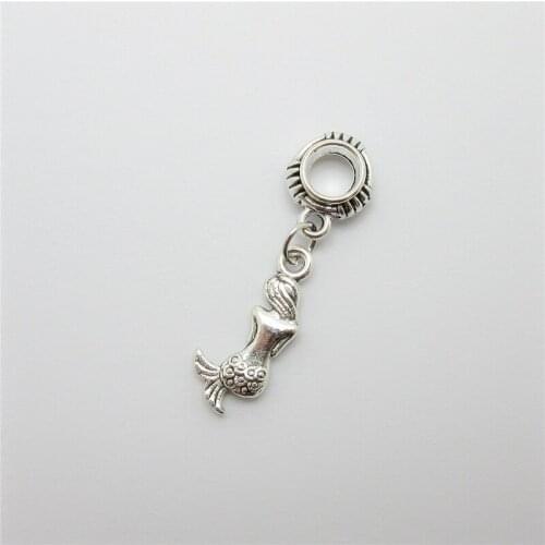 Classic 20pcs Mermaid charms big hole loose bead fit Pandora bracelet pendants DIY