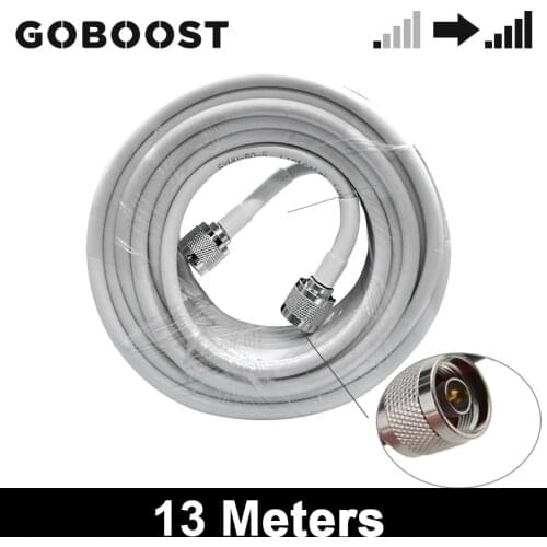 GOBOOST 13 Meters 5D Coaxial Cable 2g 3g 4g With N-Male Connector For Cellular Signal Amplifier Or Antenna