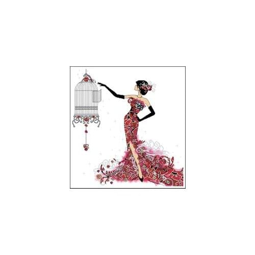 NN YIXIAO Counted Cross Stitch Kit Cross stitch RS cotton with cross stitch DW 2754 magazine elegant birdcage