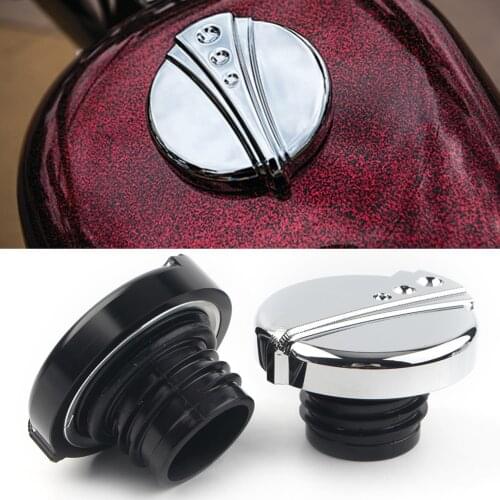 Motorcycle Fuel Gas Tank Cap Oil CNC Cover For Harley XL Sportster XL883 XL1200 48 Dyna Freewheeler Black Chrome Screw-In