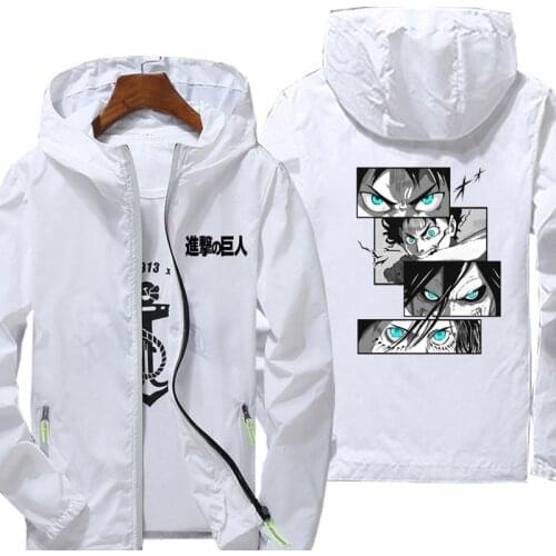 Attack On Titan Jacket autumn fashion print top mens casual zipper jacket mens jacket large size