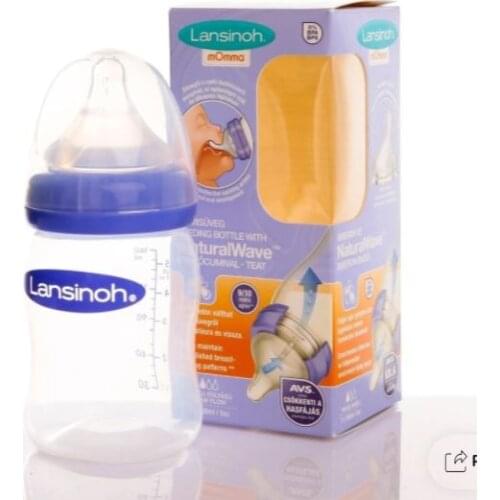 Lansinoh Natural Wave PP Paby Bottle 160ml Soft and Flexible Baby Bottle Pacifier Natural Absorption Effect