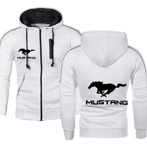 2021 New Spring Autumn Fashion Men Hoodie Mustang Logo Print High Quality Cotton Sweatshir 6 Colors