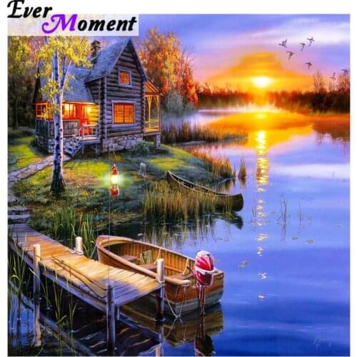 Villa by Lake Diy Diamond Painting Kit Full Square Drill 5D Diamond Embroidery Painting Rhinestones For Home Decoration ASF631