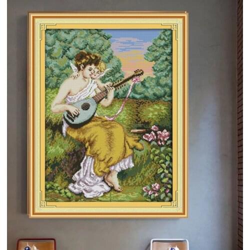 Pipa girl Cross Stitch Kit Home Decorative 11CT 14CT DMC Chinese Embroidery Needlework Easy DIY Cross-stitch set Handmade