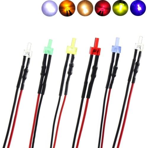 L1220 60pcs Pre Wired 2mm Led Lamp Light Set 12V ~ 18V NEW Mixed Colors 6 Colors