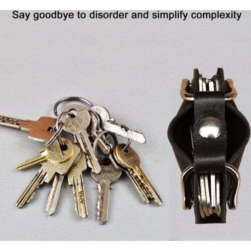 New Leather Smart Key Wallet DIY Key Chain EDC Pocket Car Key Chain Key Storage Bag Smart Key Chain Compact and Easy to Carry