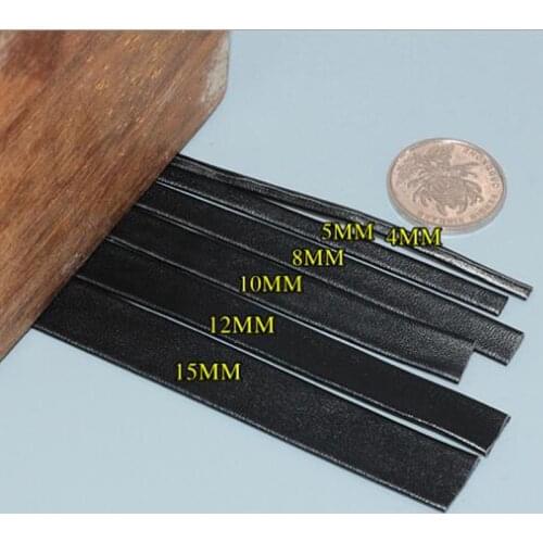 5 Yard Black PU Synthetic Leather Cord 4 5 8 10 12 15MM Width Flat Faux Leather Strap for DIY Bracelets Jewelry Making Finding