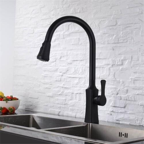 Kitchen Faucets Pull Out Deck Mounted Sink Mixer Hot and Cold Water Swivel Kitchen Tap Spray Head Pull Down Crane