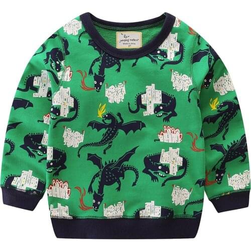 Jumping Meters Long Sleeve Boys Sweatshirts With Monsters Printed Embroidery Children Clothes Autumn Winter Boys Girls 2019 Top