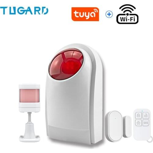 Tuya WiFi Outdoor Waterproof Security Alarm System With 433MHz Wireless Burglar Alarm Kit Android Ios APP Remote Control