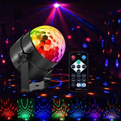 Laser Projector Activated Rotating Disco Ball Party Strobe 3W RGB LED Stage Lights For Christmas Home KTV Wedding Show