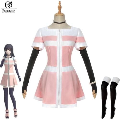 ROLECOS Ordinary Person Swindler Cosplay Costume Anime Akudama Drive Cosplay Costume Women Pink Uniform Halloween Dress Full Set