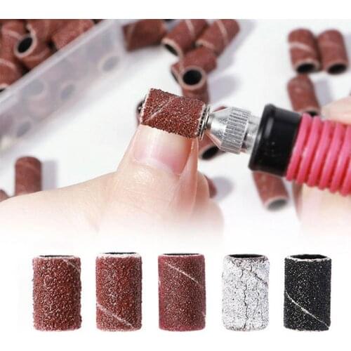 1 Box Sand Band Multipurpose High Strength Emery Fabric Electric Nail Machine Drill Sanding Rings for Manicure Nail Drill Bit Sa
