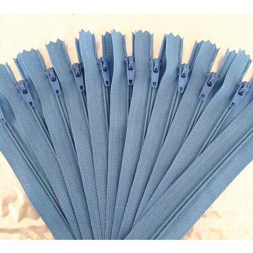 10 pieces. 20 cm (8 inches) Light blue Nylon Zippers Tailor Sewer Craft Crafters & FGDQRS
