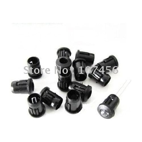 100pcs 10mm Plastic Black LED Cover Clip Holder Display
