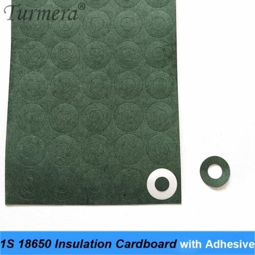 100Pieces 1S 18650 Battery Insulation cardboard with Adhesive for 18650 Battery Pack Cell Insulating Glue Patch Positive