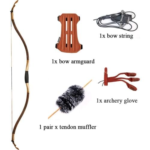 2020 Hot Sale Traditional Recurve Bow Wooden Long Bow Outdoor hunting and Shooting Bow and Arrow Set for Right/Left Hand