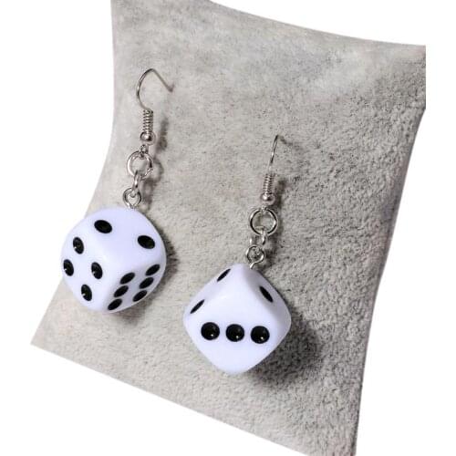 2021 New Dice Earrings Women Punk Style Acrylic Dangle Earrings ashion Statement Drop Earrings for Women Jewelry
