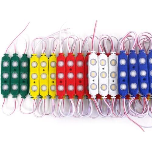 500pcs/lot IP65 smd5730 1.5W 3 LED MODULE Waterproof Warm White Pure White Red Green Blue Injection Molding Light for DC 12V