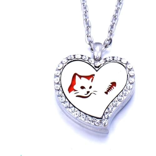 Aroma Heart shape locket Necklace Magnetic Stainless Steel Aromatherapy Essential Oil Diffuser Perfume Locket Pendant Jewelry