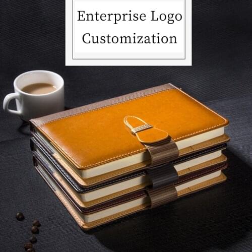 Customized Logo Business Yellowish Brown Leather Notebook Hardbound Executive Replacebale Planner Journals Diary