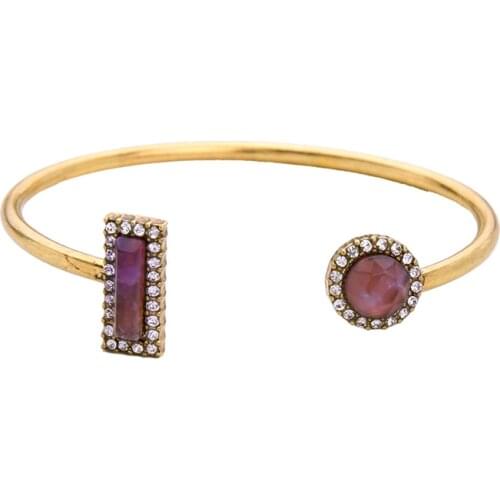 Bulk Price Purple Rectangle and Round Opening Bangles For Women Bijoux Accessories Charms Fashion Friendship Bangles&Bracelets