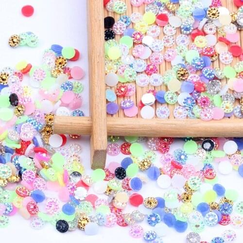 Jelly AB Color Sunflower Resin Rhinesstones 4mm 50000pcs Flatback Glue On Beads For Nail Art Decoration DIY Craft Jewelry Stones
