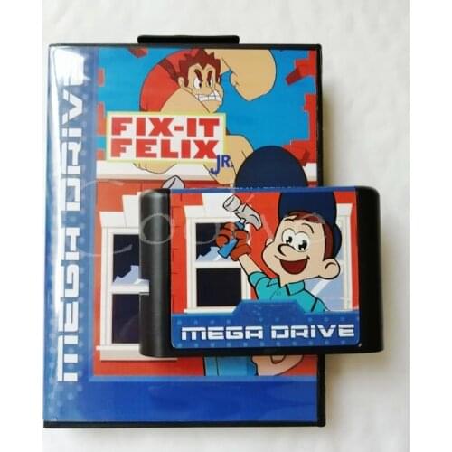 Fix It Felix Jr for 16 bit Sega Genesis/Megadrive Video Game Cartridge Console with Retail Box