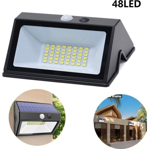 Infrared Sensing of Human Body 48LEDs Solar ED Wall Light Smart PIR Motion Sensor Wall Mount Lamp Super Bright LED Lighting