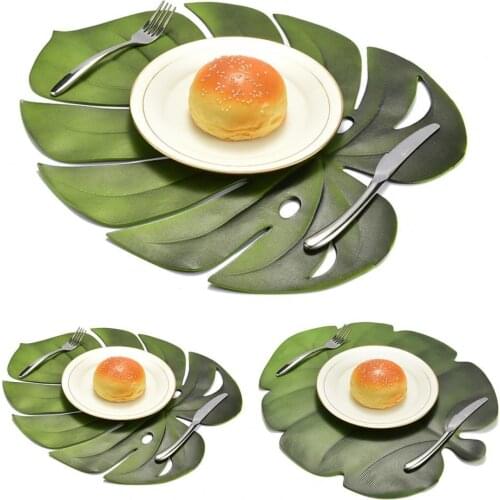 Artificial Monstera Leaf Kitchen Placemat Mat Bowl Anti-Slip Pad Table Decor