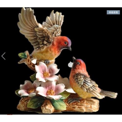 CERAMIC FLOWER BIRD FIGURINES HOME DECOR PEACE DOVE BIRD ORNAMENT CRAFTS DECORATION PORCELAIN ANIMAL FIGURINE HOME DECOR
