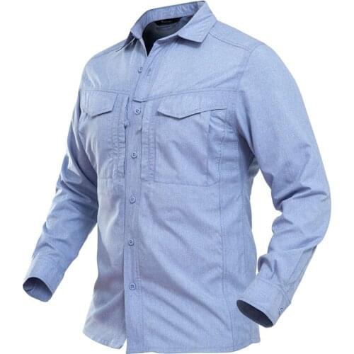 Mens Tactical Military Shirt Lightweight Army Jacket Shirt Quick Dry Outdoor Shirt Summer Long Sleeve Work Hunt Shirt