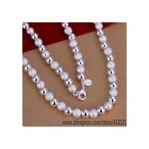 N086 Lucky Charm Silver Color Pendants For Women Jewelry Necklace Girl Lady Accessories Fashion 8mm Bean Necklace /debalvi