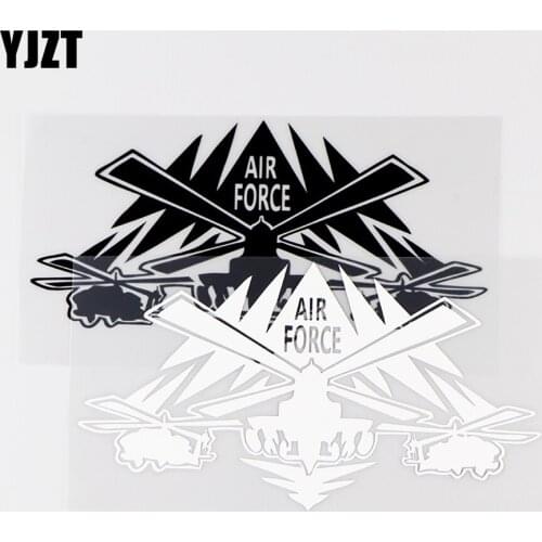 YJZT 16.3X8.7CM Air Force Personality Car Stickers Fighter Air Transport Aircraft Vinyl Decals Black / Silver 10A-0066