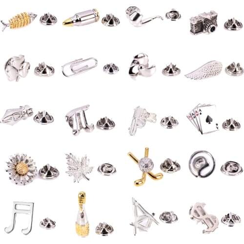 Summer new high quality brass material electroplated silvery mens Brooch fashion style mens Lapel Pin Hat Scarf backpack Badge