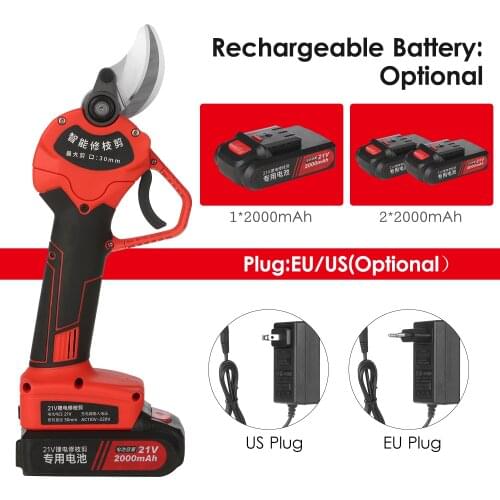 21V Cordless Electric Pruning Scissors Pruning Shears Garden Branch Trimming and Branches Tree Cutter with Rechargeable Battery