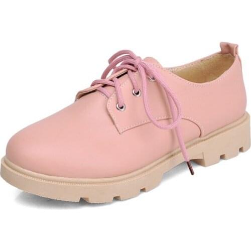 The wind in the spring of 2018 new college students leisure low heel side with lace shoes 1822