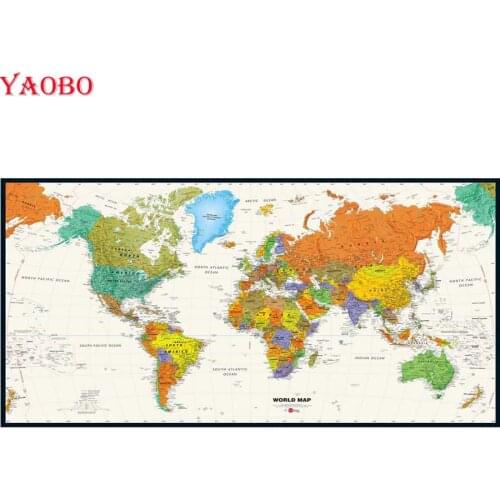 Full drill square round Diamond Painting World Map 5D DIY Diamond Embroidery Sales Mosaic Picture Of Rhinestone Home Decor