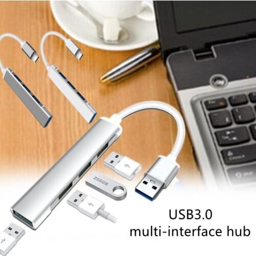 Practical Office 4 Multi-function Keyboard Camera Laptop Aluminum High-speed USB 3.0 Type C Hub