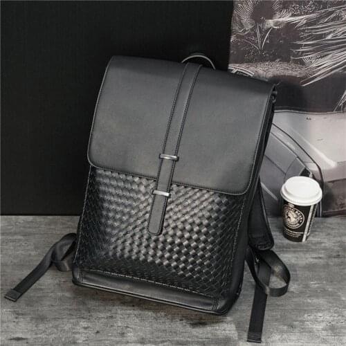 Luxury Designer Backpack Men Bag Weave Handmade Leather School Travel Backpack High Quality Mens Softback Big Mochila Hombre